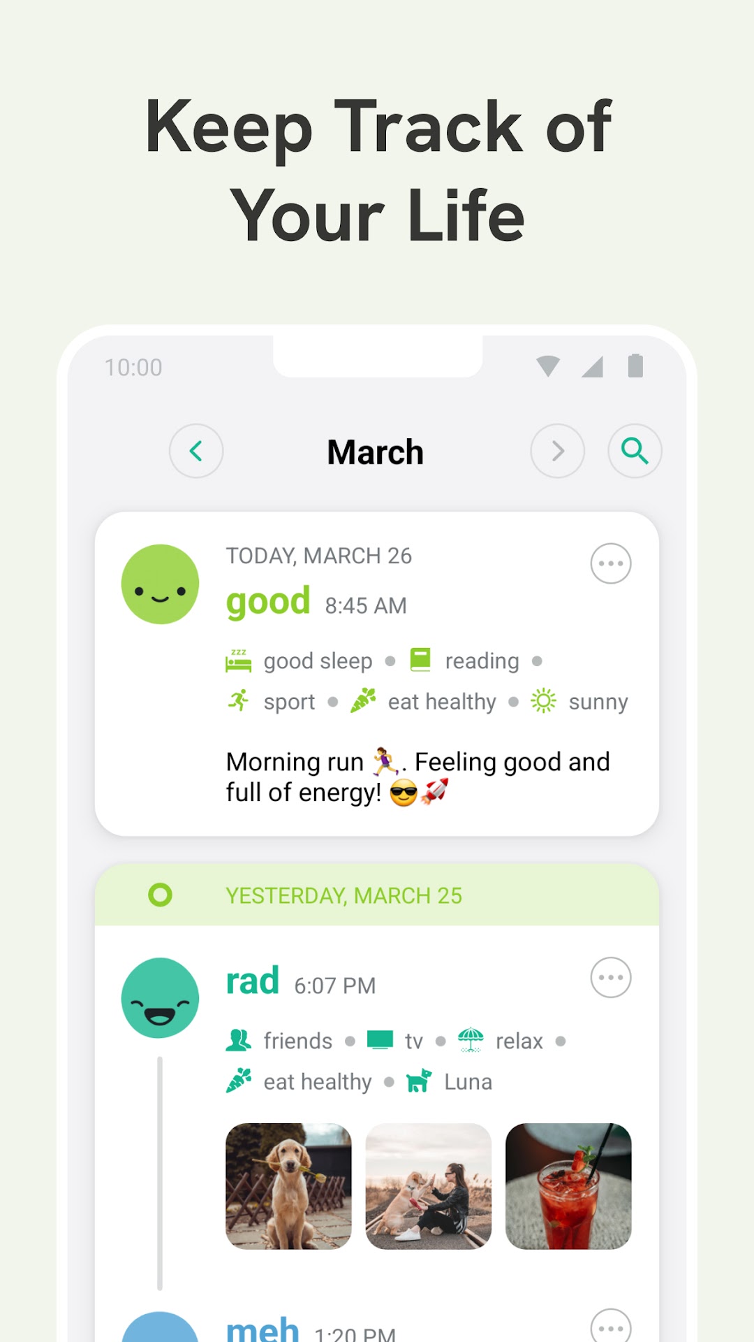Daylio app screenshot