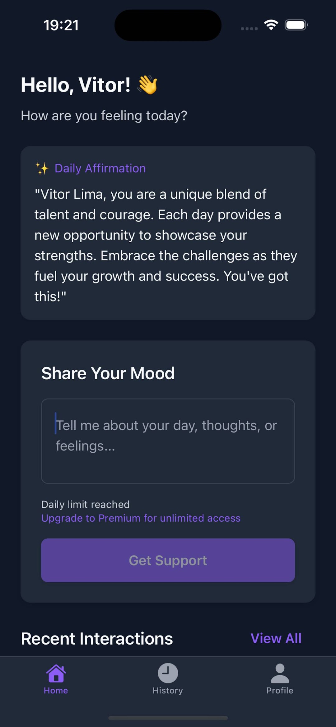 Youper app screenshot